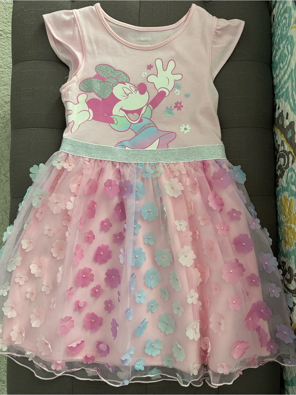 Jumping Beans Disney Minnie Mouse Pink Pastel Flower Tulle Dress